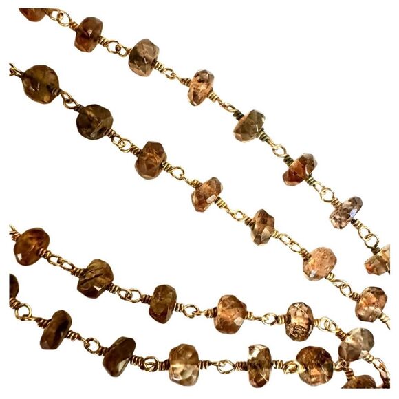 Smoky Quartz Beaded Necklace with Dark Pearl Acorn Pendant - 14K Gold-Filled - Picture 7 of 11